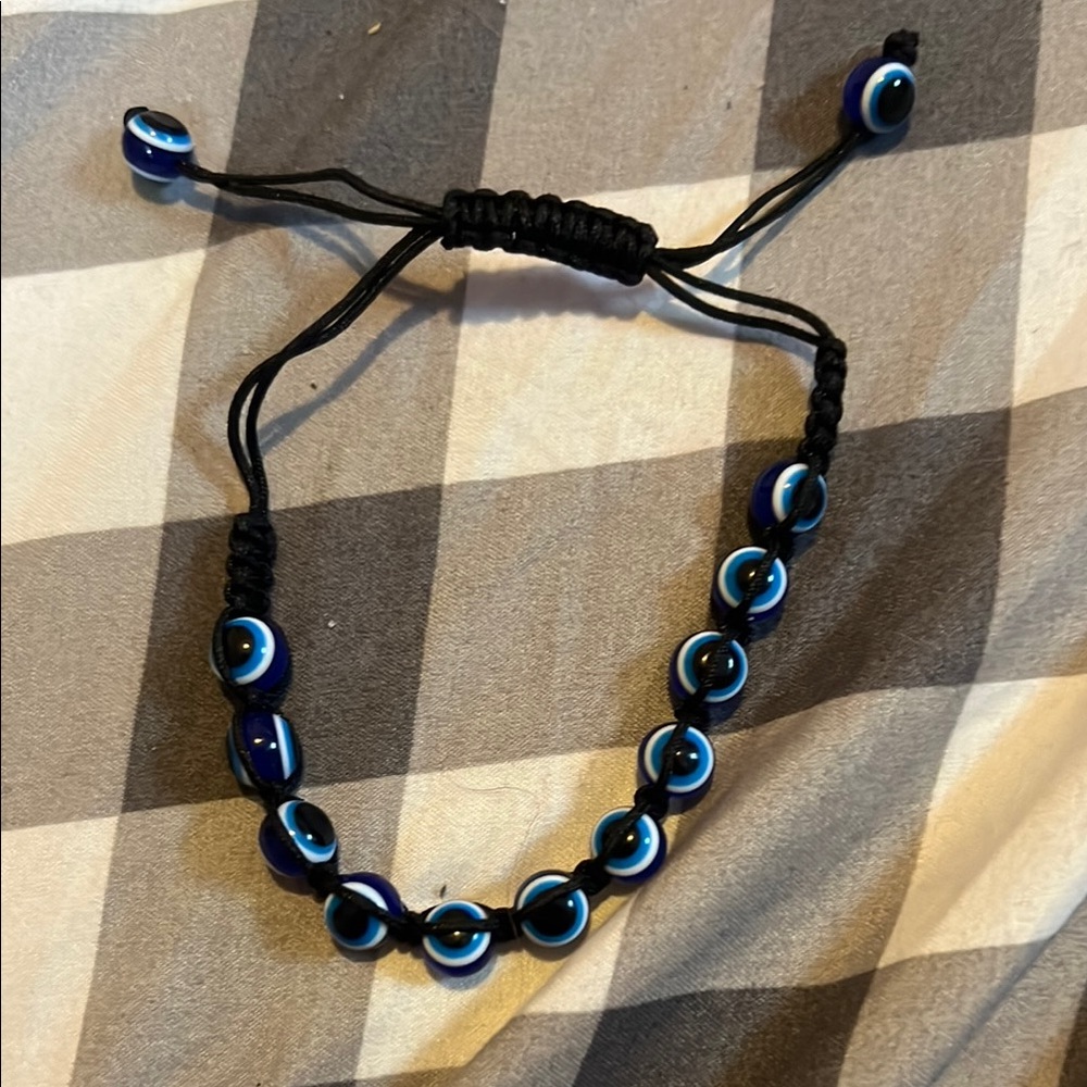 Blue Evil Eye Beaded Bracelet